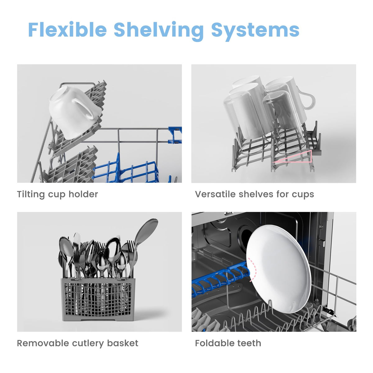 COMFEE' Fully Integrated Dishwasher, 12 Place Settings, 60cm