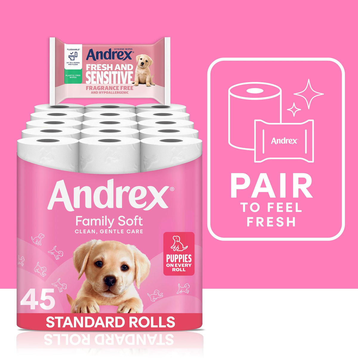 Andrex Family Soft Toilet Roll - 24 Toilet Rolls, Bulk Buy, Fragrance Free, FSC Certified