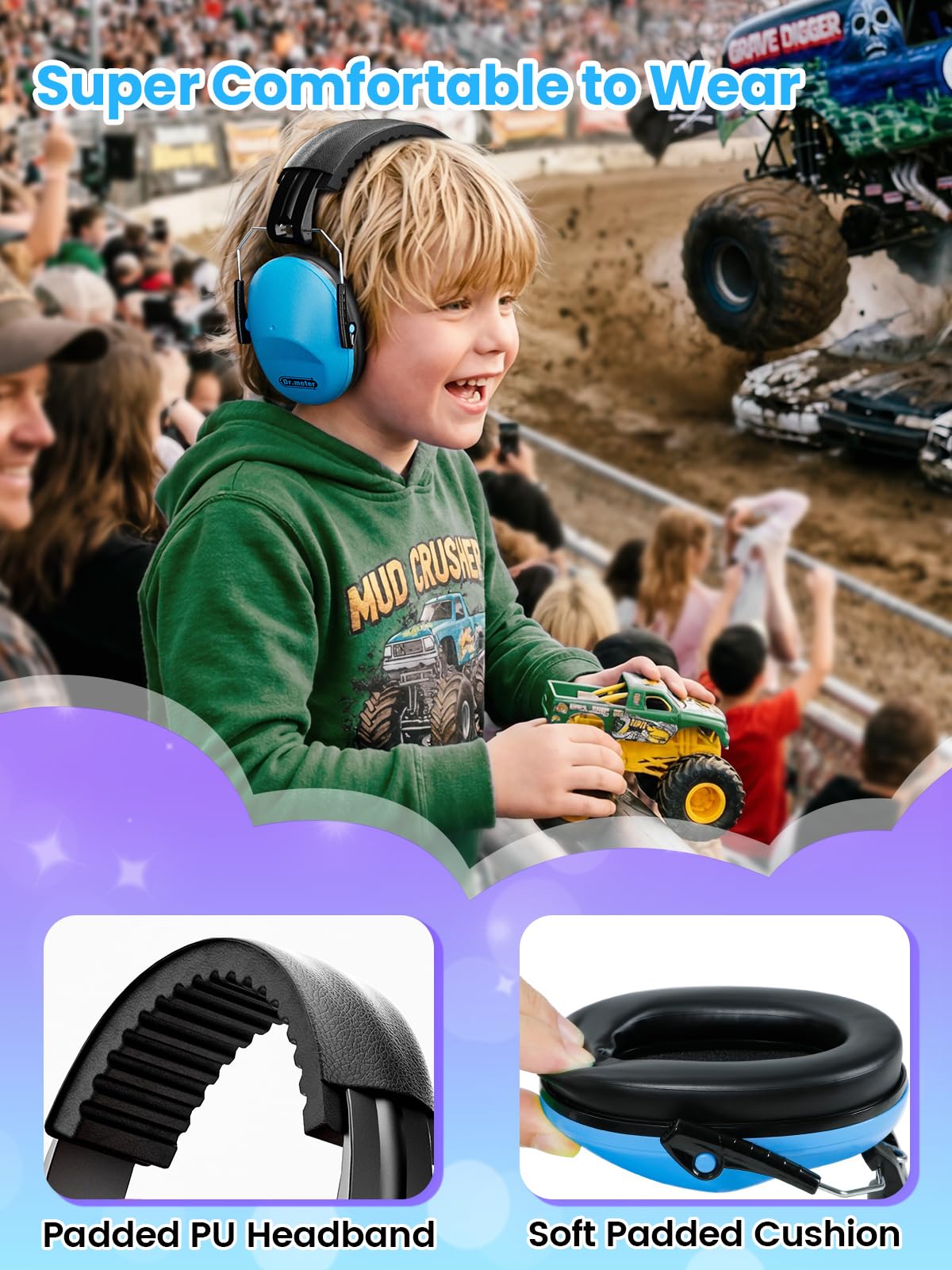 Dr.meter Ear Defenders Children SNR 27.4dB for Autism, Sensory Needs