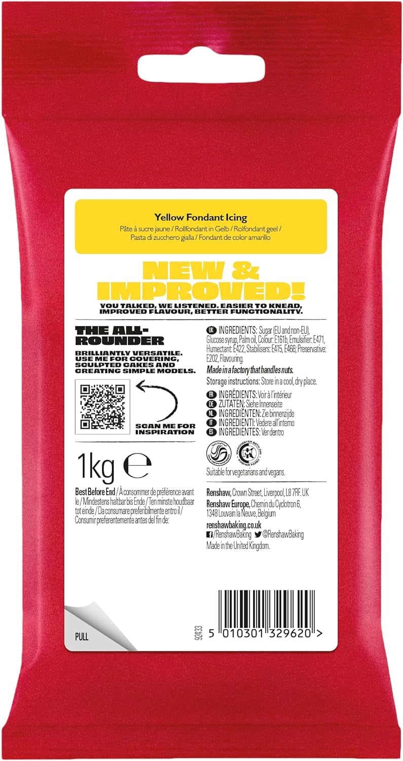 Renshaw White Ready to Roll Fondant Icing, 500 g (Pack of 1)