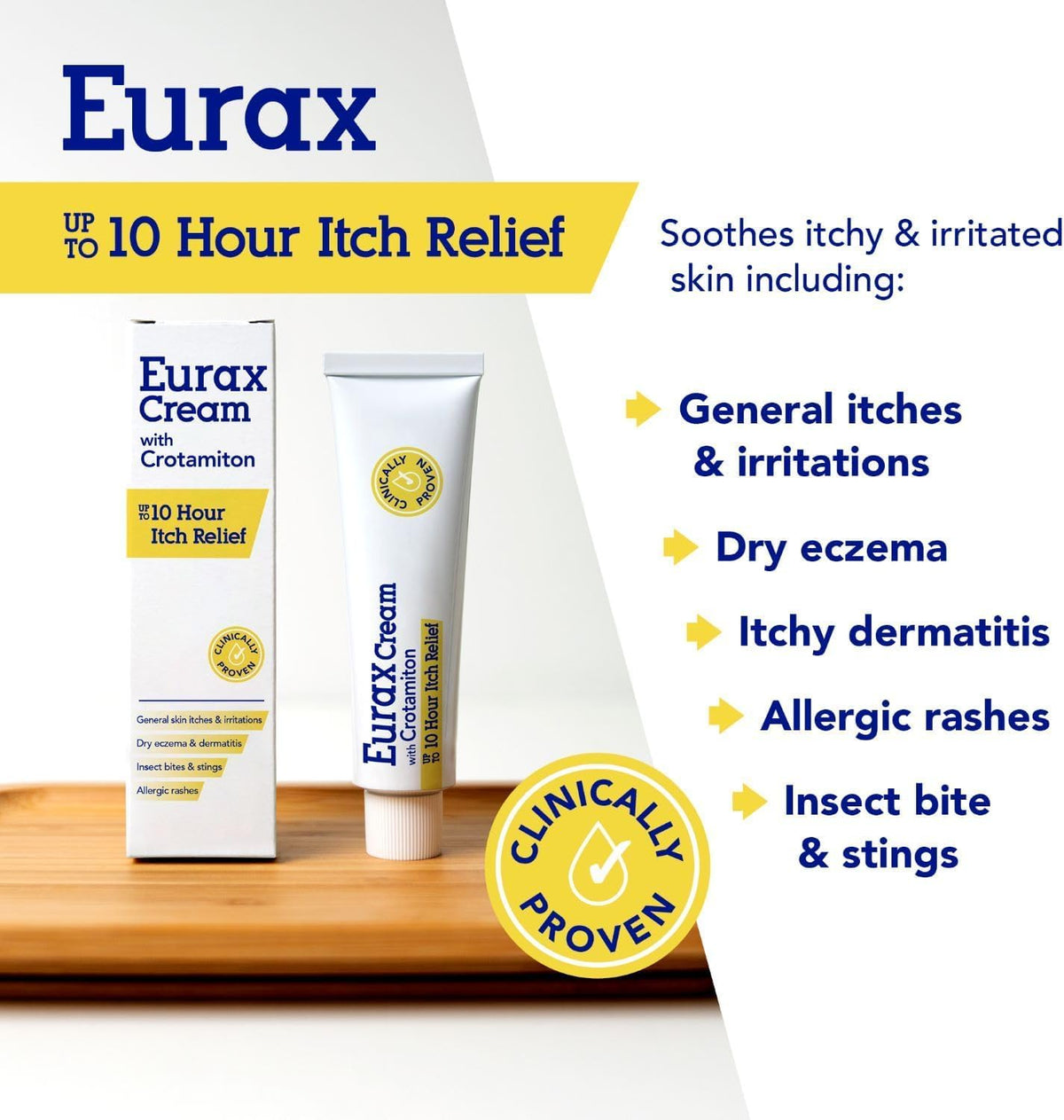 Eurax Itch Relief Cream with Crotamiton, for Itchy & Irritated Skin, 30g