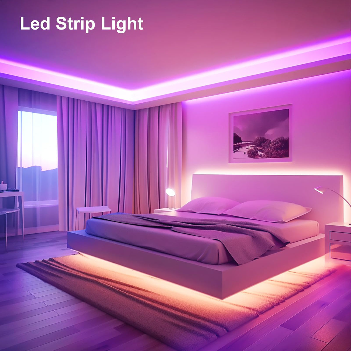 Beaeet TV LED Lights, 3M TV Backlight LED Strip for 32-60 Inch TVs, USB Powered Behind TV Light with RGB Music Sync and Bluetooth Remote Control for Home Decor