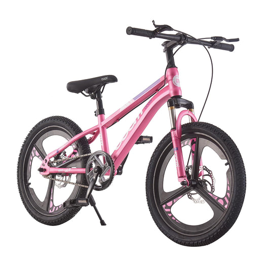 BSTSEL Kids Bike 18" 20" 22" 24" Inch Youth Bike Shock Absorber Bike,12.25-Inch Frame,V-Brakes,Suitable for 9-14 Year Old Boys and Girls Mountain Bikes Pink Blue Bicycle