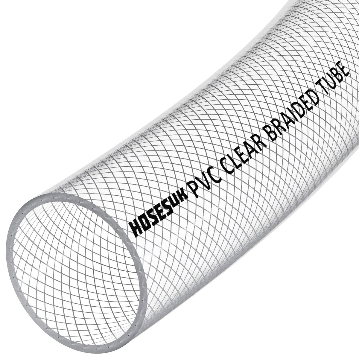 6mm (1/4") ID PVC Clear Reinforced Braided Air, Water, Oil, Gas, Food Flexible Plastic Hose Tube 22 Metres