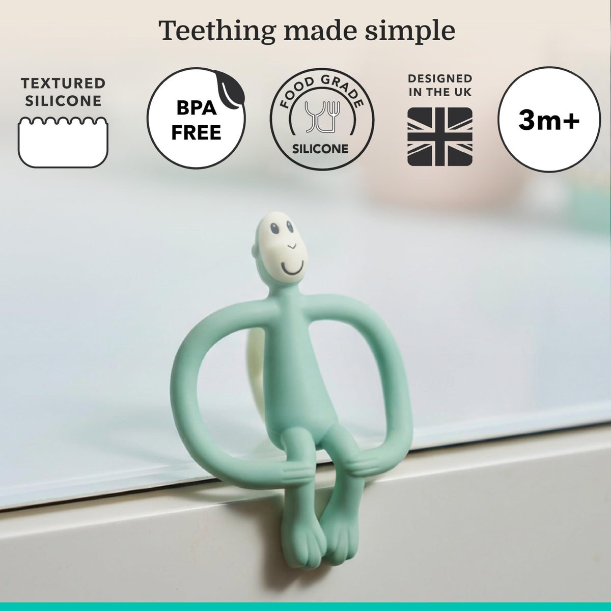 Matchstick Monkey Original Teether with Gel Applicator, Hearts