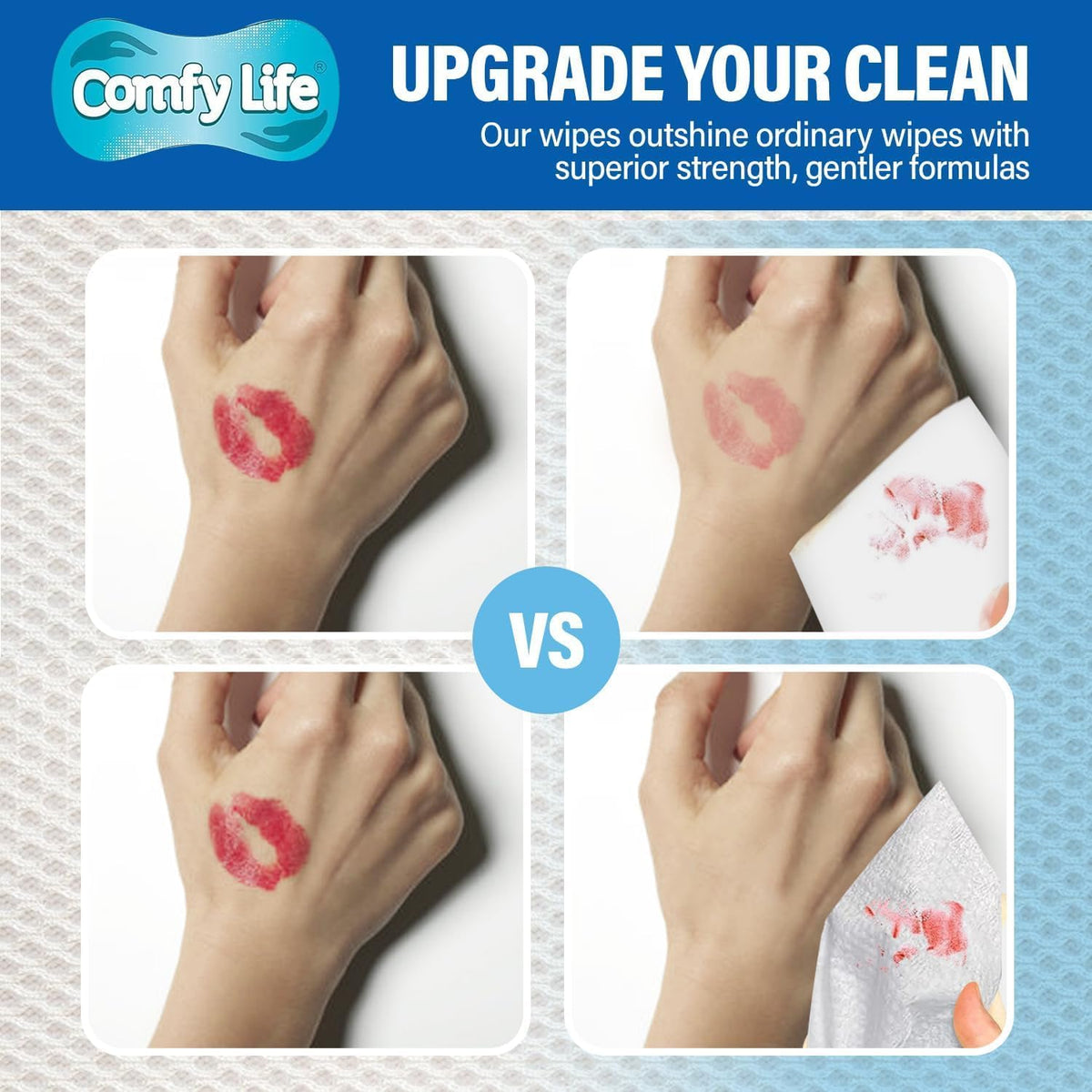 Comfy Life Premium Full Body Cleansing Wet Wipes For Adults - Large Luxury Fresh-feel Rinse-free Fragrance-free Bed Bath Incontinence Hygiene Intimate-care Soft Sheets (4 Pack (320 Wipes)