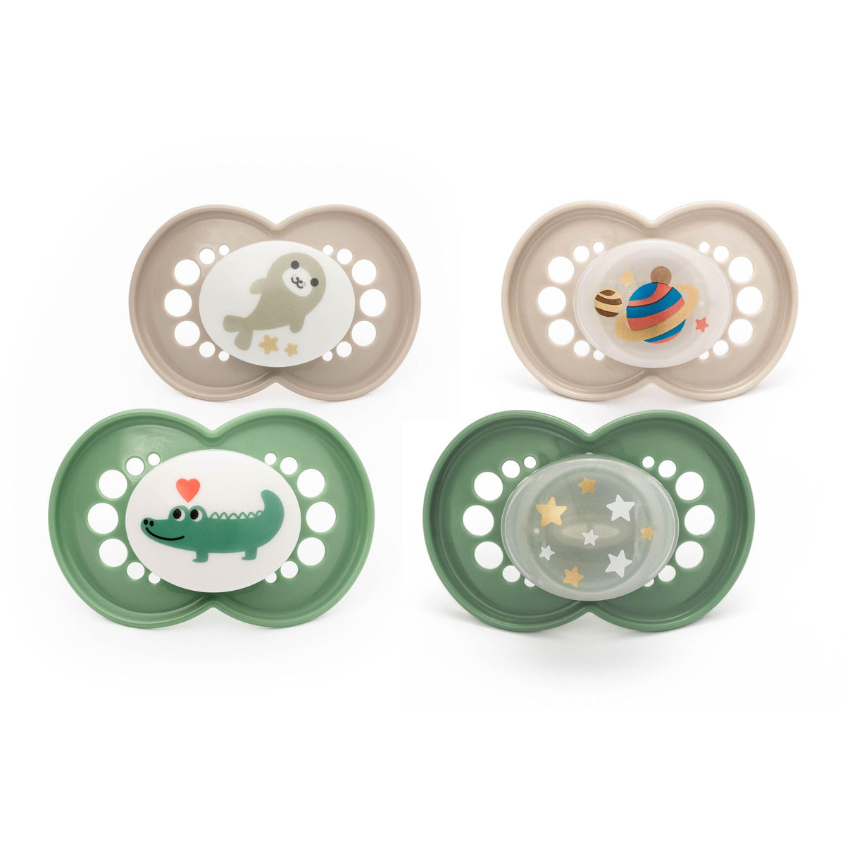 MAM Original Day & Night Dummies, 6-18M, 4 Pack, Orthodontic, Pink