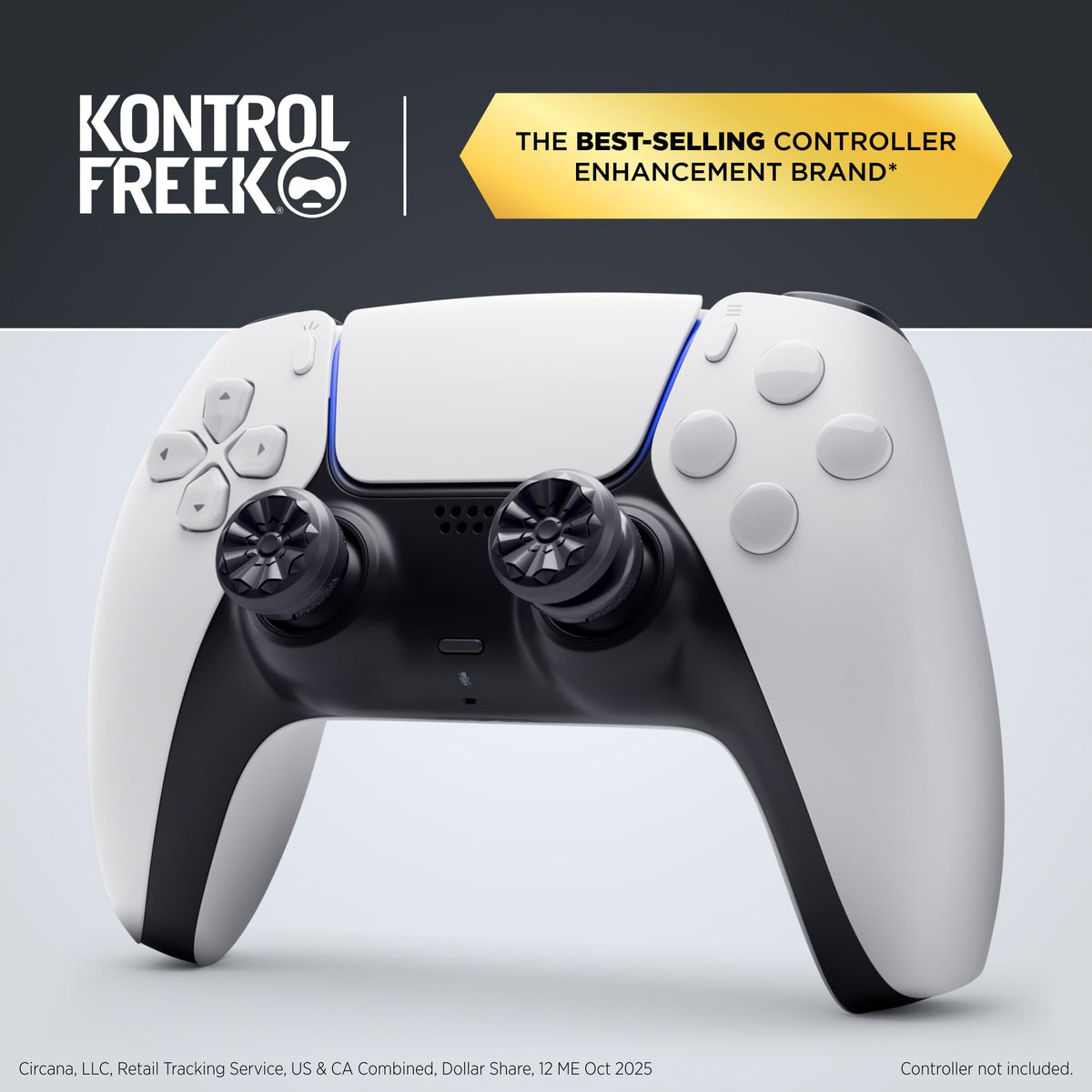 KontrolFreek FPS Freek Galaxy Black | The Original Performance Thumbsticks for PS5 & PS4 Controller | Increased Precision & Grip for FPS Games | 1 High-Rise, 1 Mid-Rise - Black