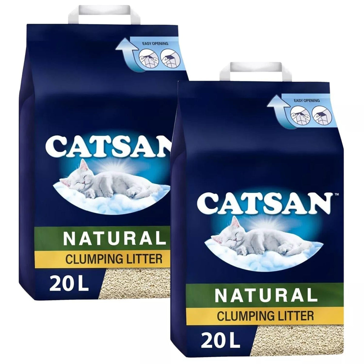 CATSAN - Natural Clumping Cat Litter - 20 L - Biodegradable Extra Absorbent - No Smell - Bulk Cat Litter