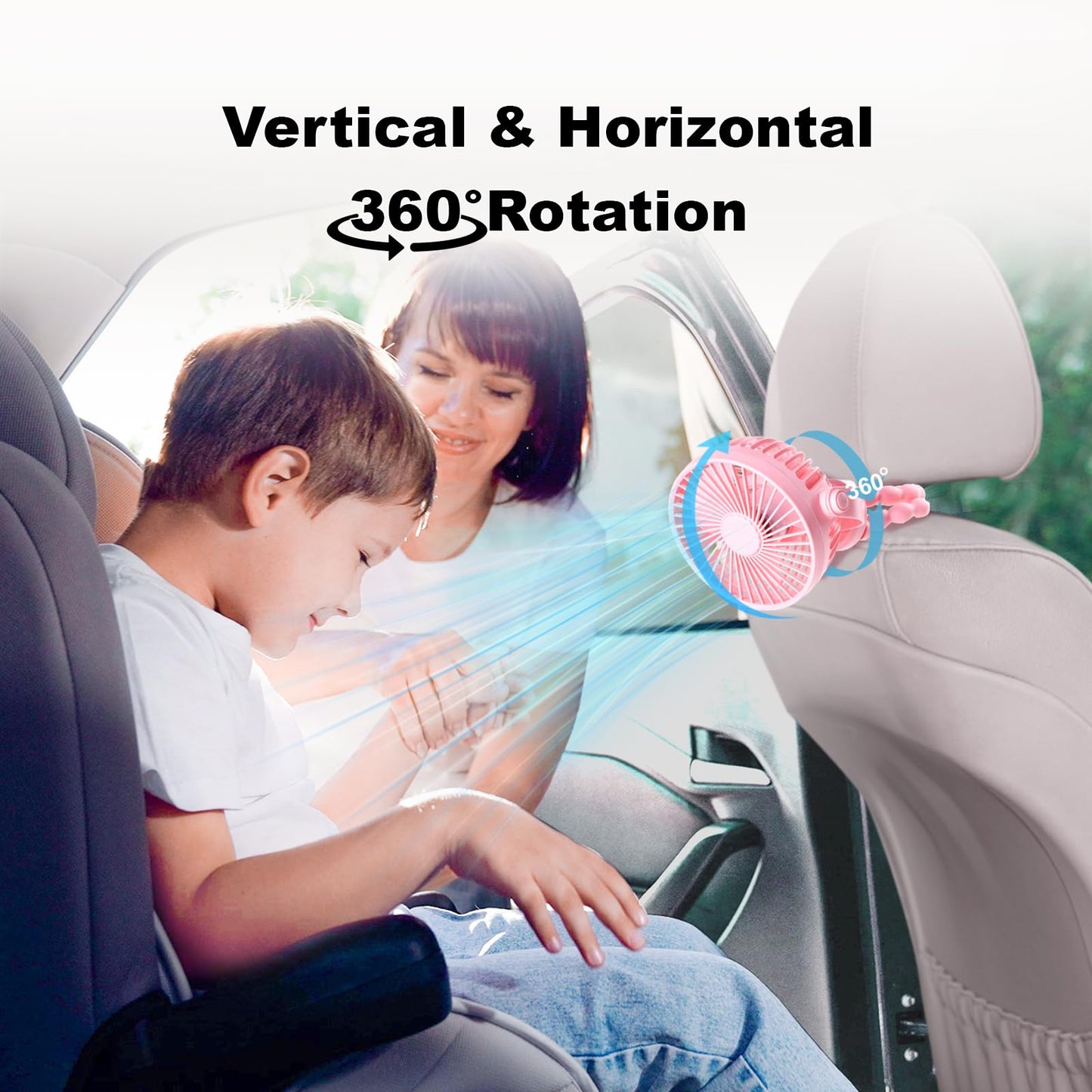 Baby Stroller Fan,20H Work Time Buggy Battery Powered Clip on Fan with Flexible Tripod Travel Beach Essentials for Car Seat Pram Crib Bike Treadmill Umbrella Wheelchairs Camping