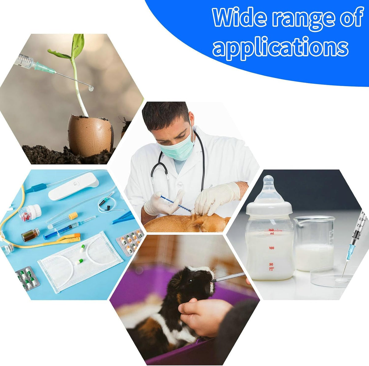 30pcs Colostrum Syringe with Cap 1ml Syringes for Colostrum Harvesting