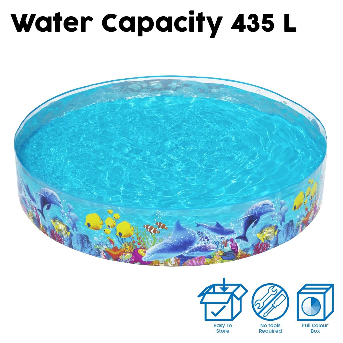 Bestway Sea Creature Kids Paddling Pool — 48 inch Round, 219 Litres | Toddlers & Children