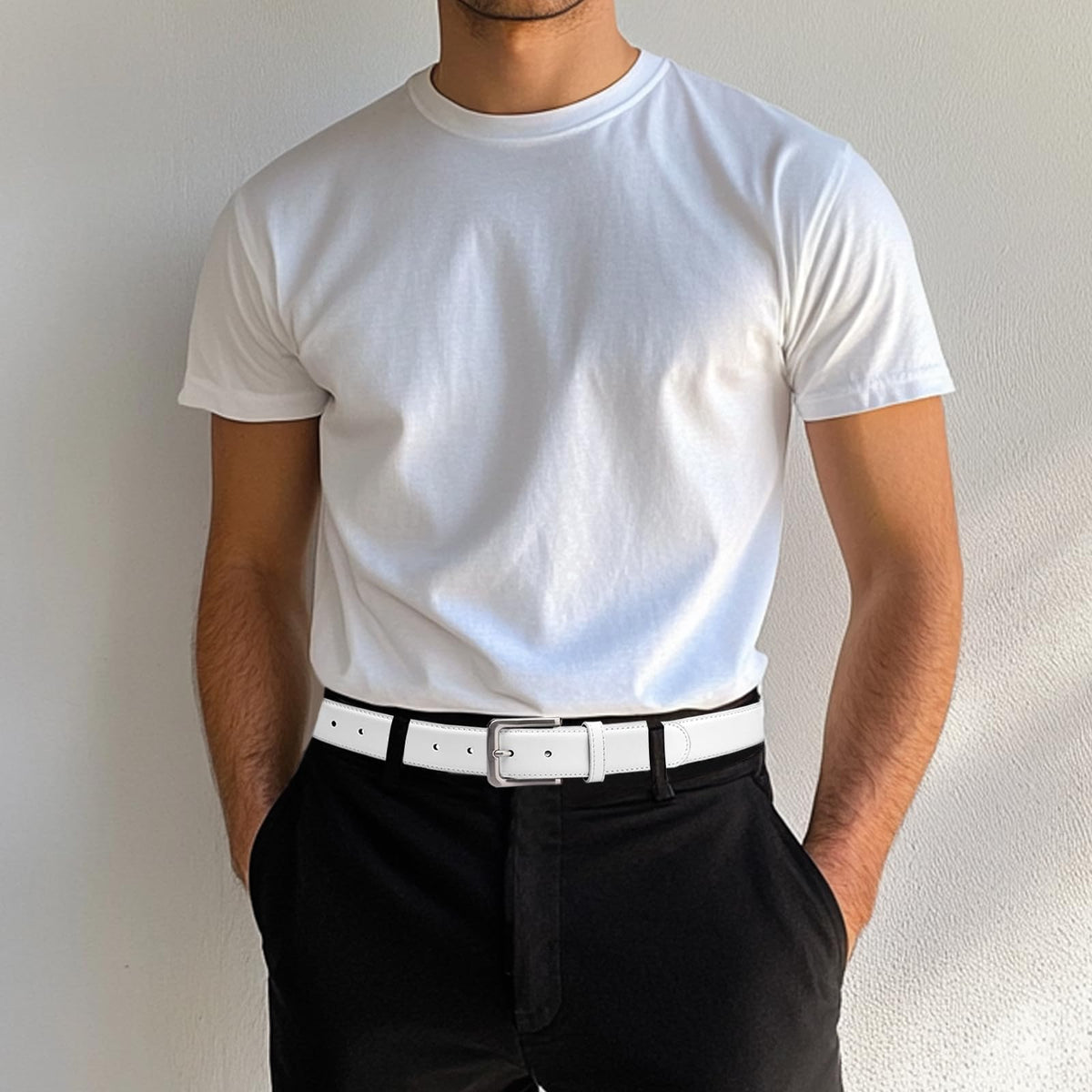 maikun Black Leather Belts for Men,Mens Belts Leather Black