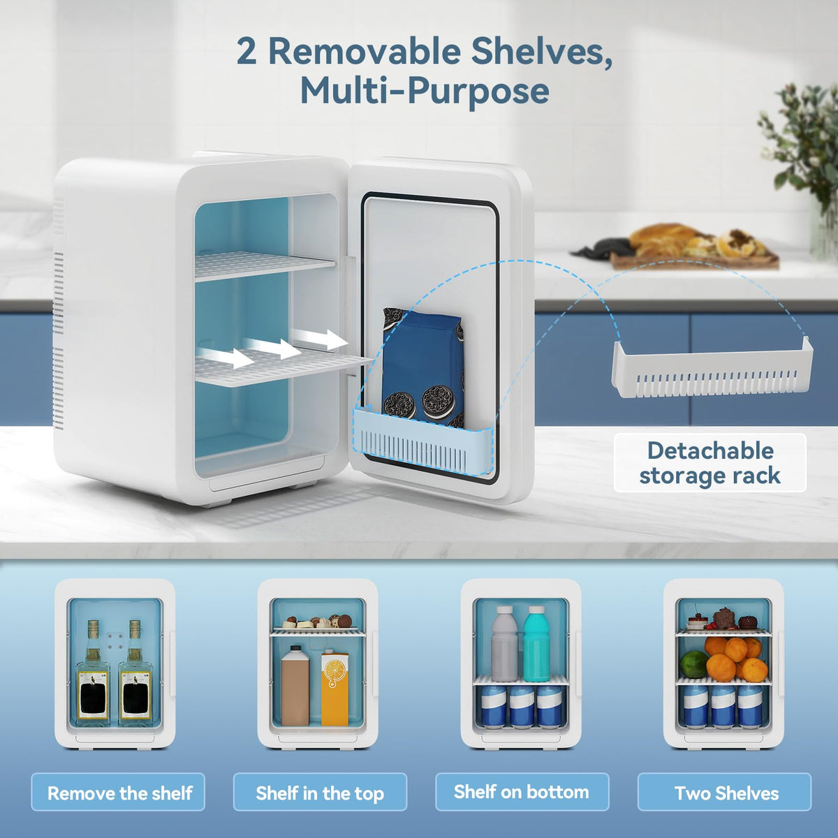 ARTETHYS Mini Fridge for Bedrooms, 20L Small Car Fridges