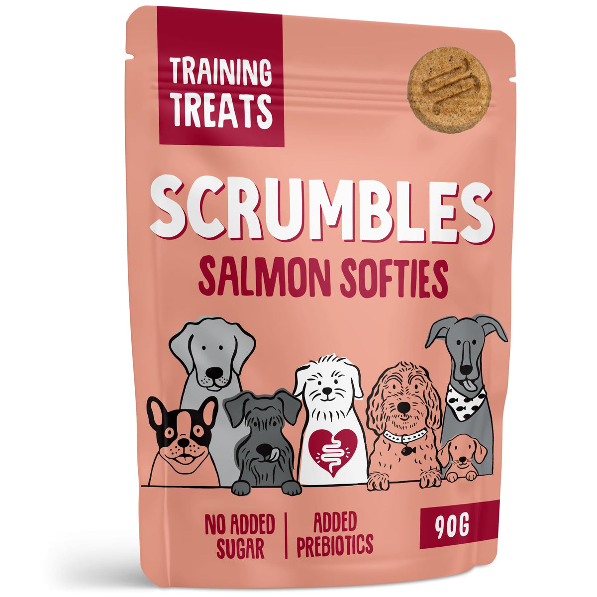 Scrumbles • Dog Treats • Hypoallergenic • Calming • All Lifestages • Turkey • 100g Bag • Gut Friendly Prebiotics • No Added Sugar