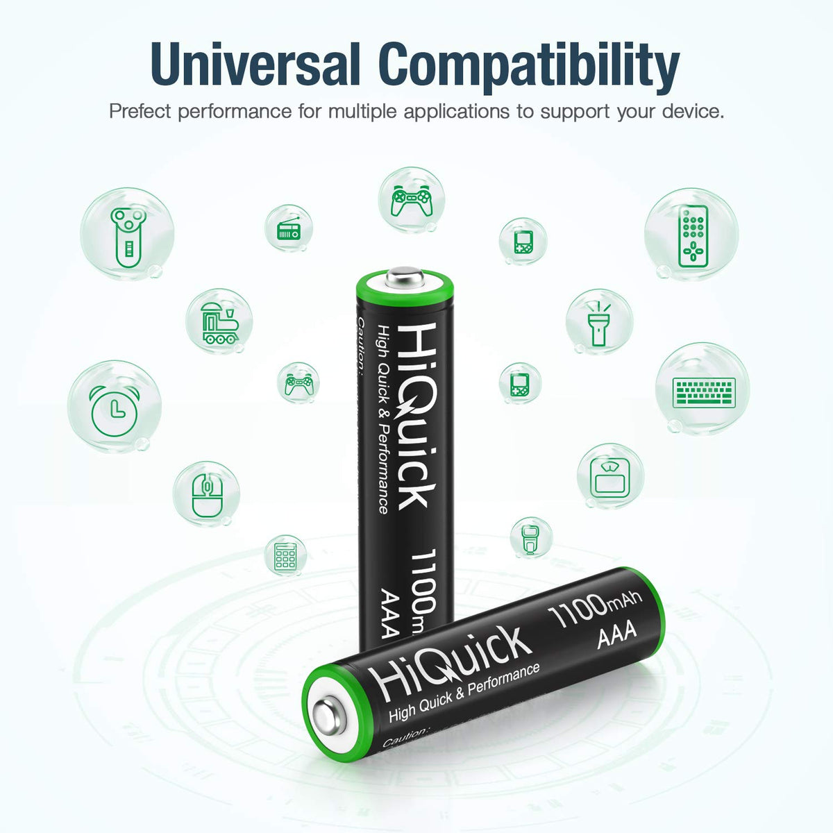 HiQuick 16 Pack AA AAA Rechargeable NiMH Batteries Set,1200 Cycles