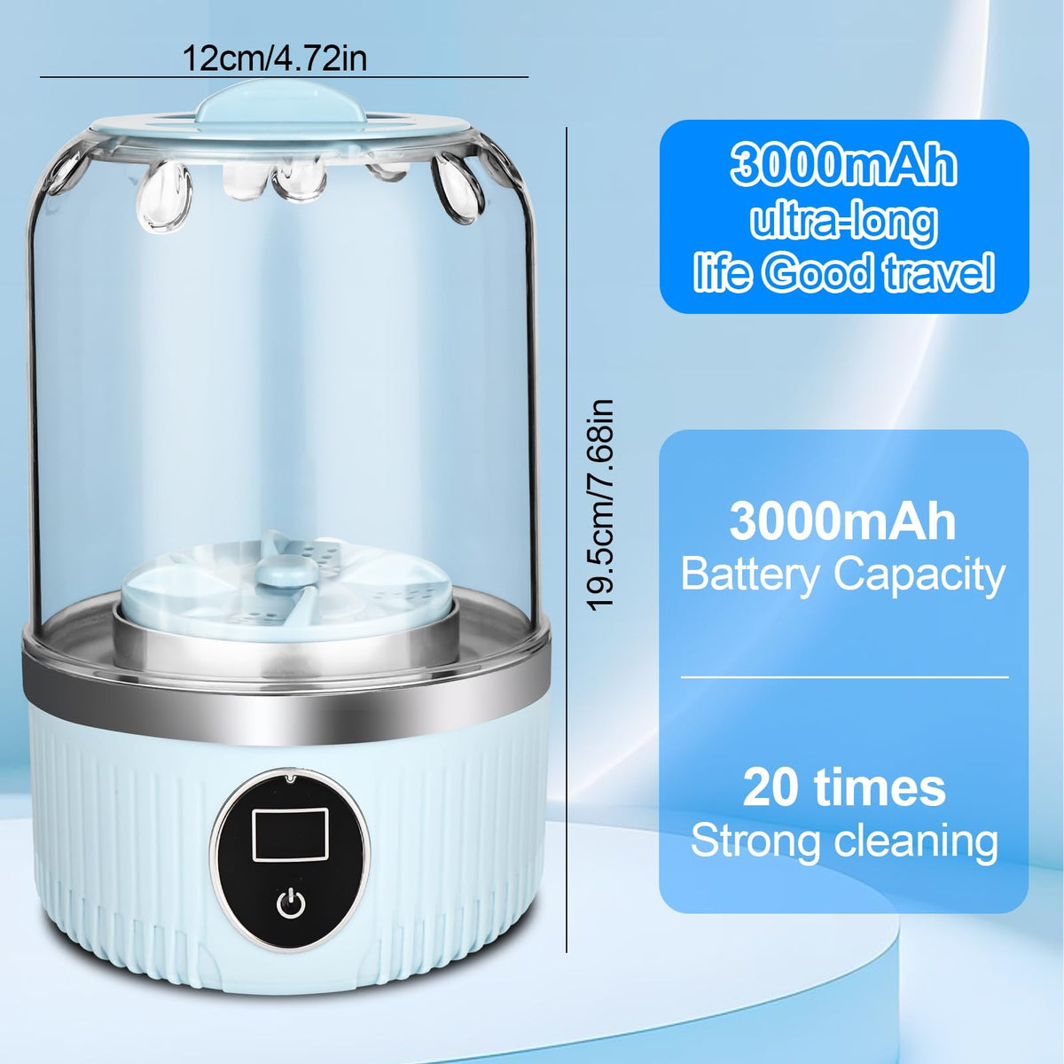 Portable Washing Machine, With a USB mini Washing Machine, 600 g Tragbare Underwear Washing Machines, Suitable for travel camping dormitories (white)
