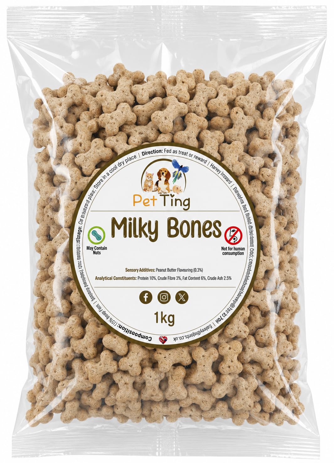 Premium Dog Biscuits Treats 1kg (Charcoal Cobs)