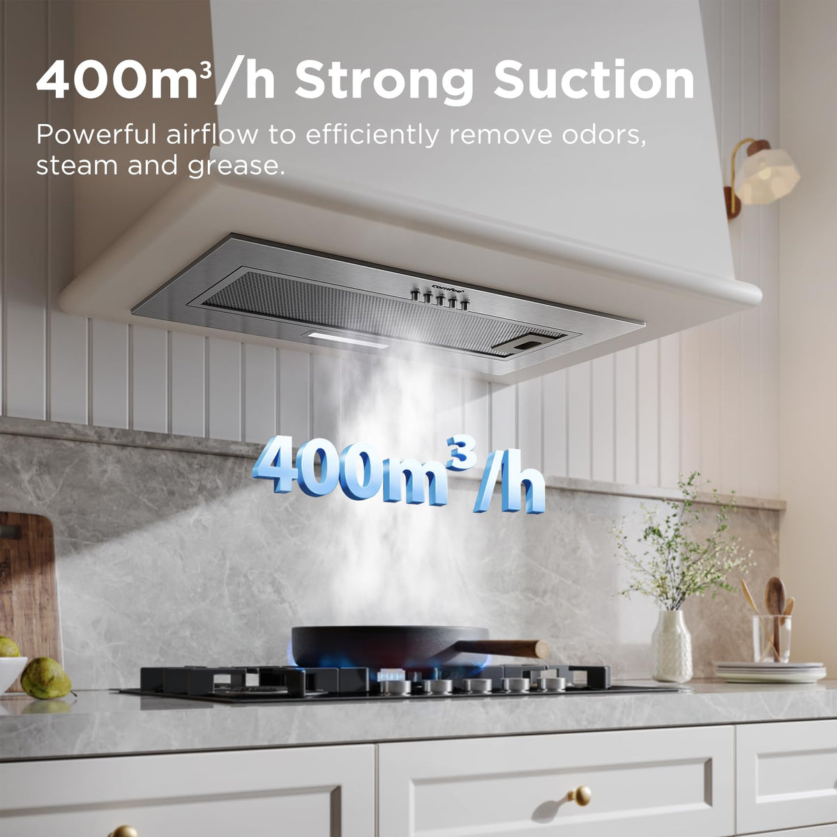 COMFEE' Visor Cooker Hood, Under Cabinet, 60cm Extractor Fan Kitchen