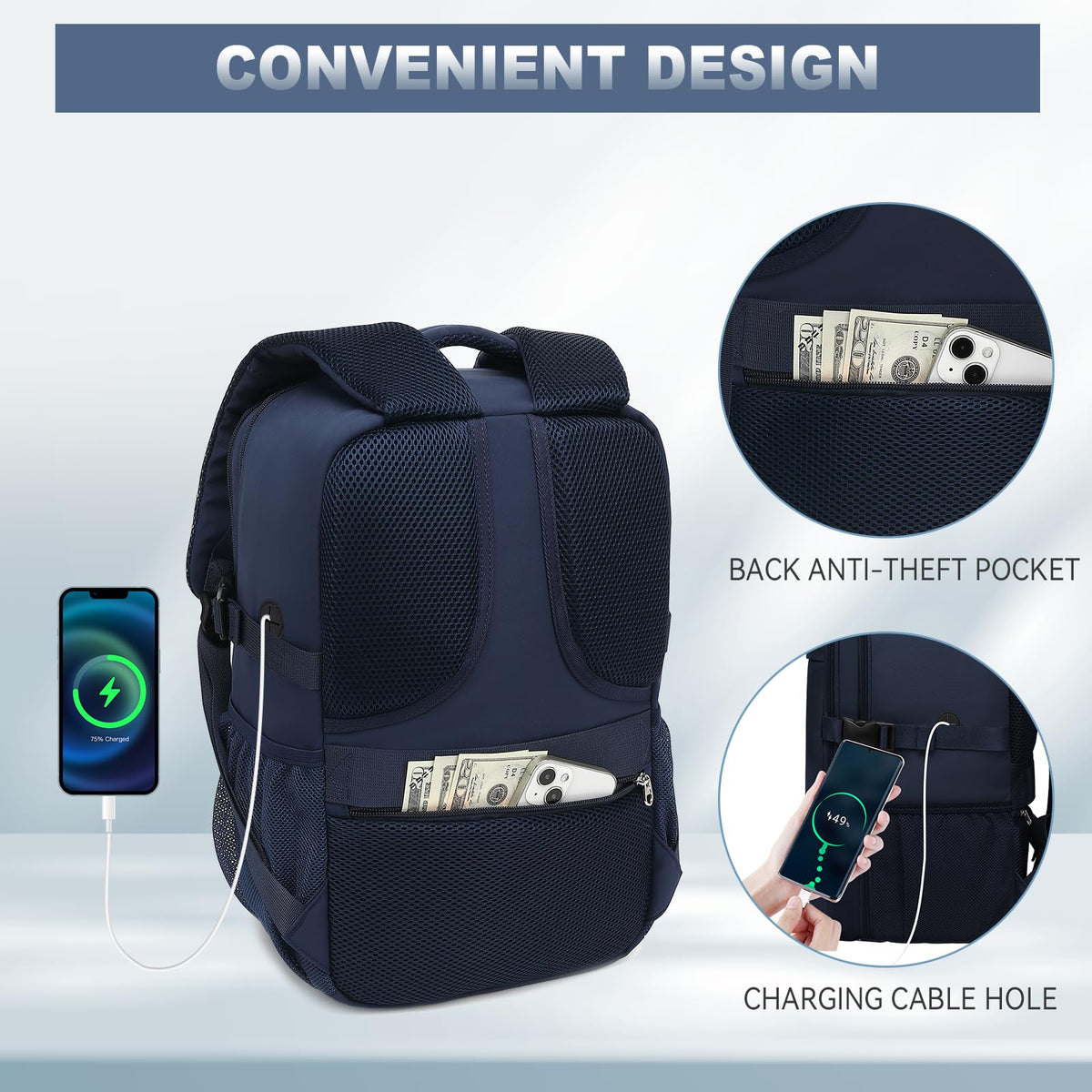 Lossga Ryanair Cabin Bags 40x30x20 Underseat Carry-ons Travel Backpack (Pack of 2)