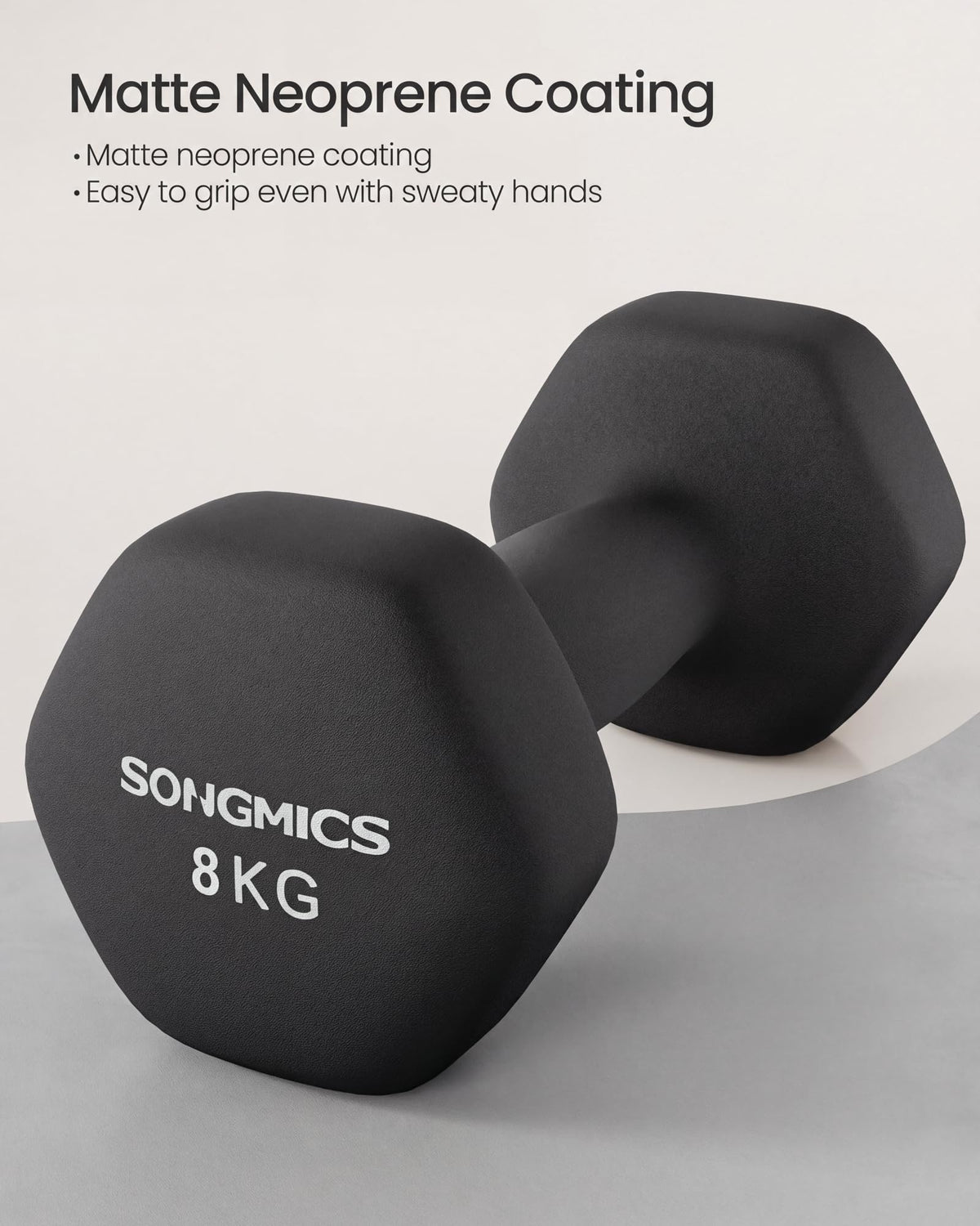 SONGMICS Set of 2 Hex Dumbbells with Neoprene Coating for Strength Training, Fitness, Home Workout