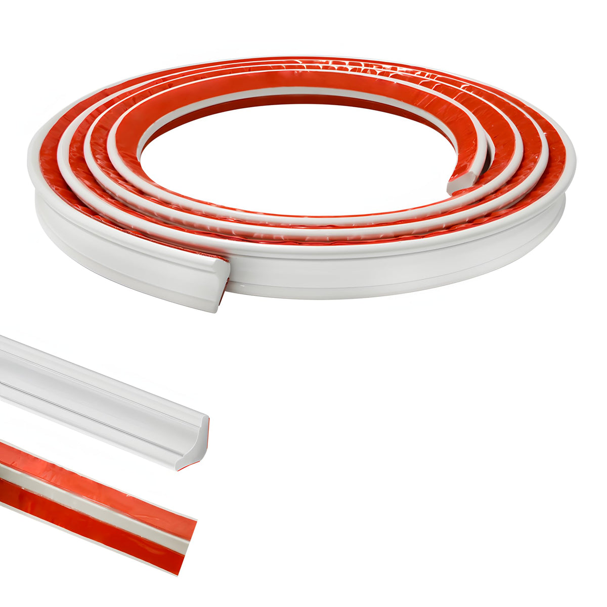 Zayejod PVC Quadrant Trim Flexible Laminate Beading Self Adhesive White
