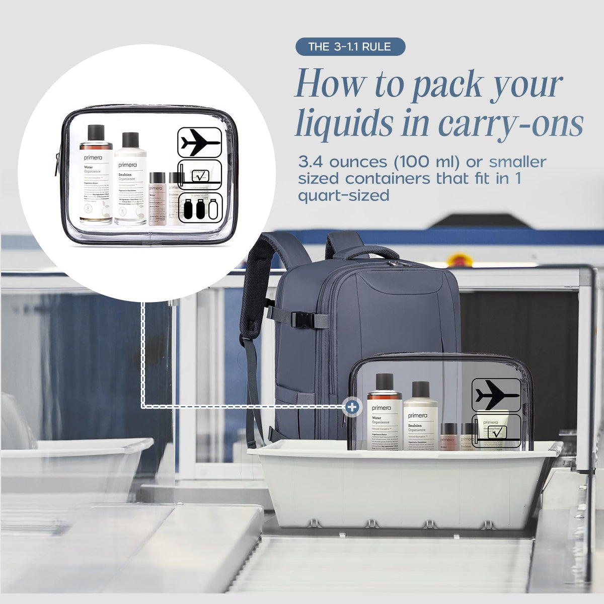 Xkdoai for Ryanair Cabin Bags 40x30x20,Backpack with TSA Approved Clear Bag