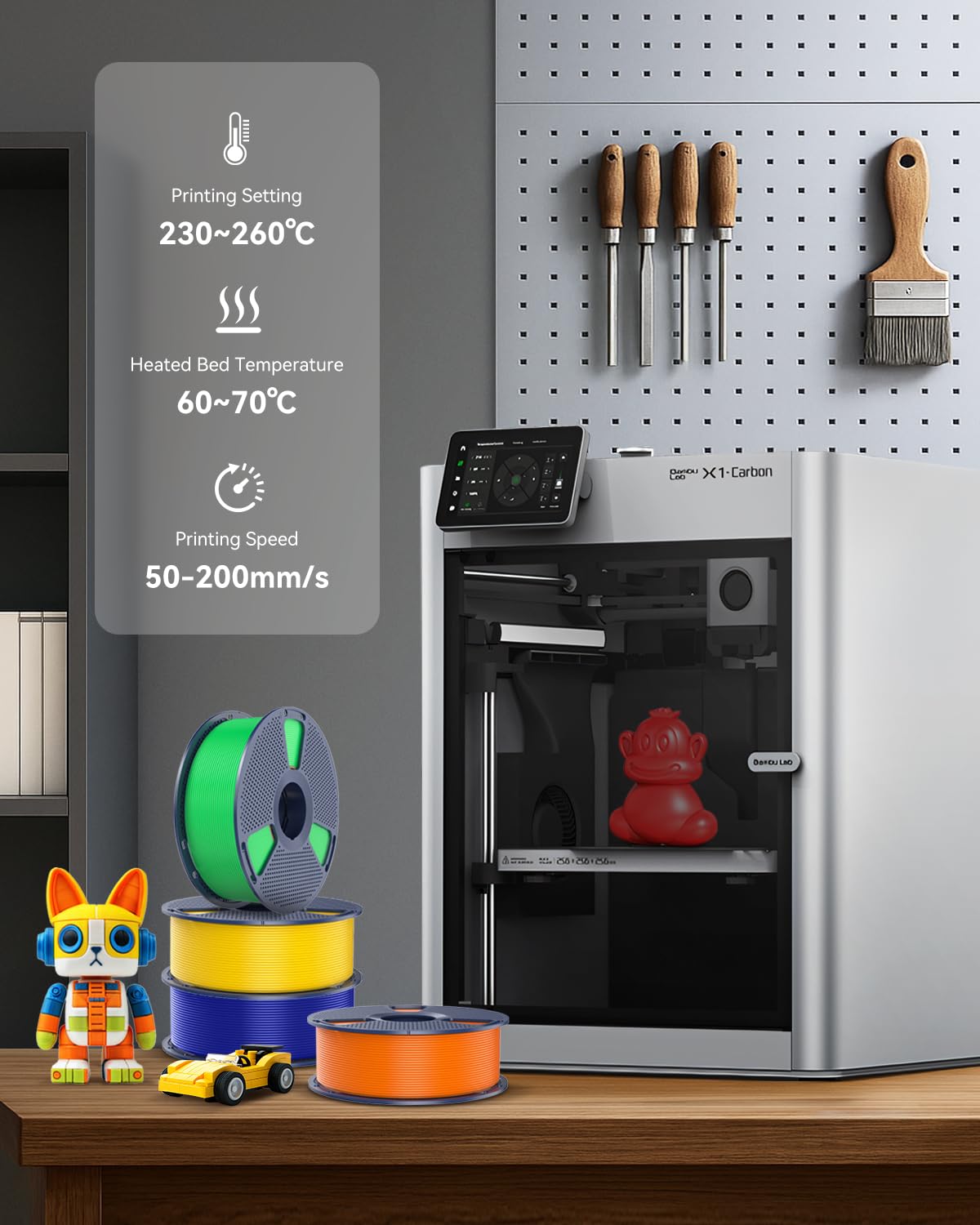 SUNLU PETG Filament 1.75mm Black PETG, High Toughness 3D Printer Filament