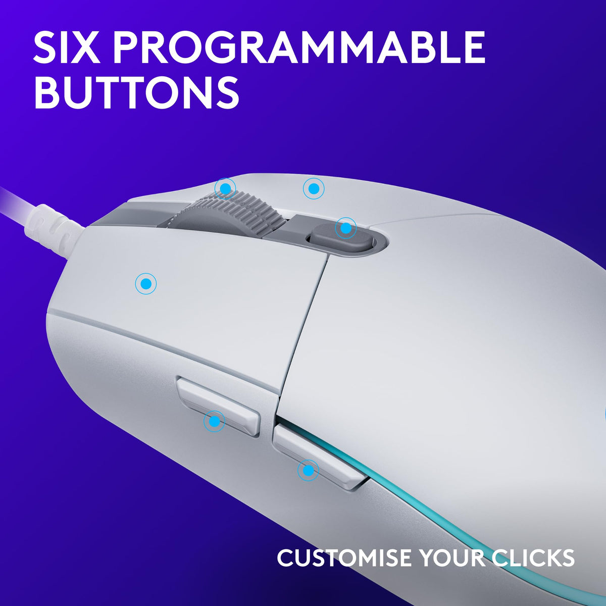 Logitech G203 LIGHTSYNC Gaming Mouse with Customizable RGB Lighting