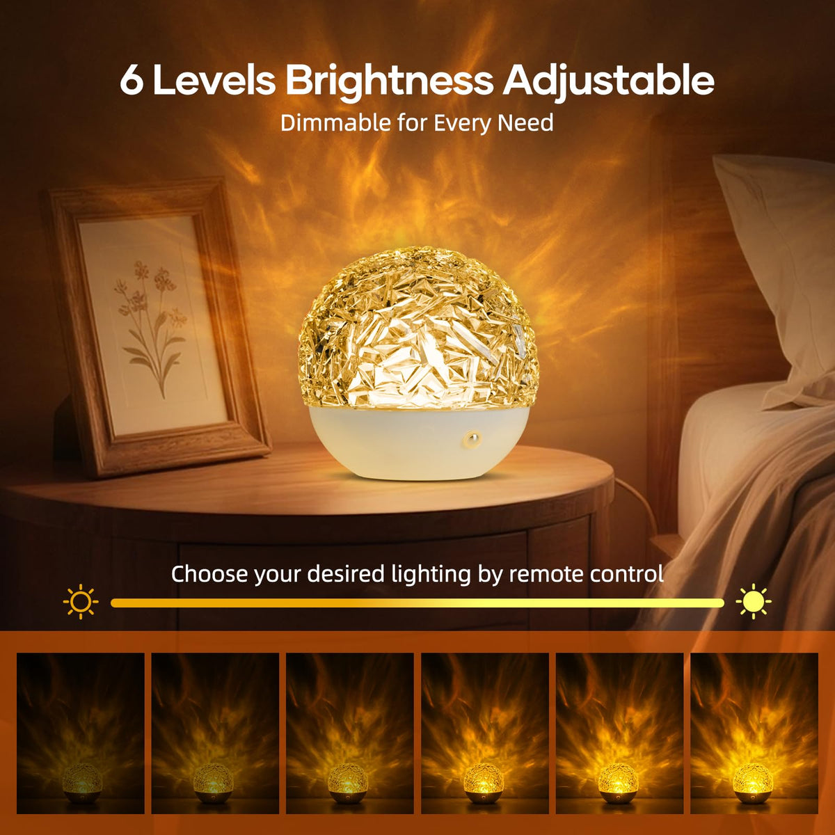 Fokky Sensory Night Light - 16 Colors Ocean Wave Bedside Lamp