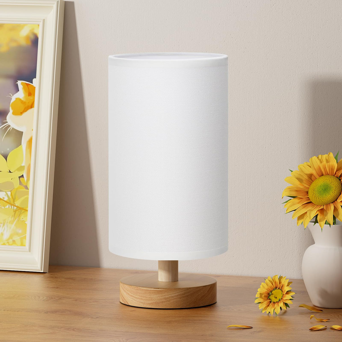 Aooshine Bedside Lamps, 3000K Warm Table Lamp for Bedroom Living Room