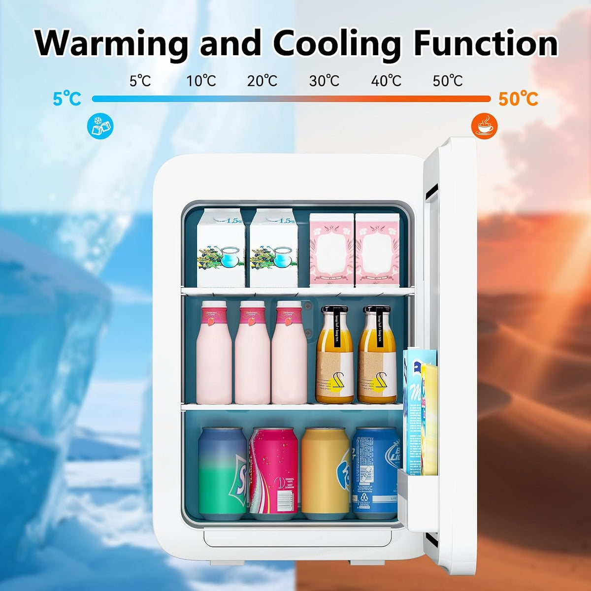 ARTETHYS Mini Fridge for Bedrooms, 20L Small Car Fridges