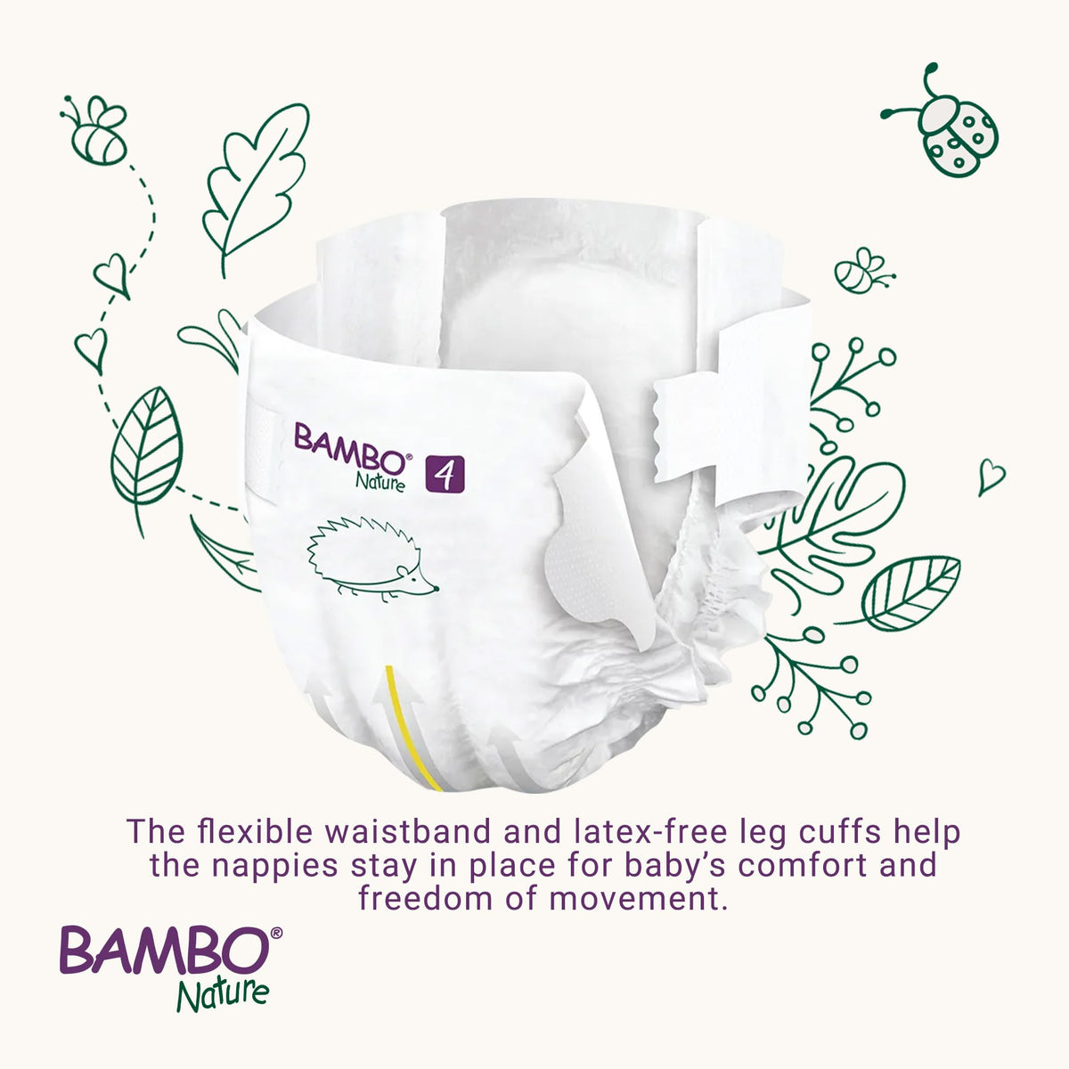 Bambo Nature Premium Eco Nappies, Premature Size 0 (2-7lb/1-3kg), XXS, Pack of 24, Eco-Labelled Nappies, Enhanced Leakage Protection, Secure and Comfortable Baby Nappy