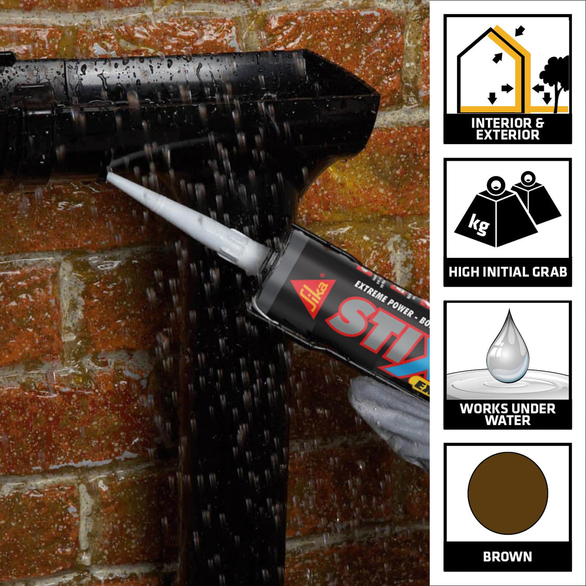Sika Stixall Extreme Power Sealant And Adhesive, Black, 290ml