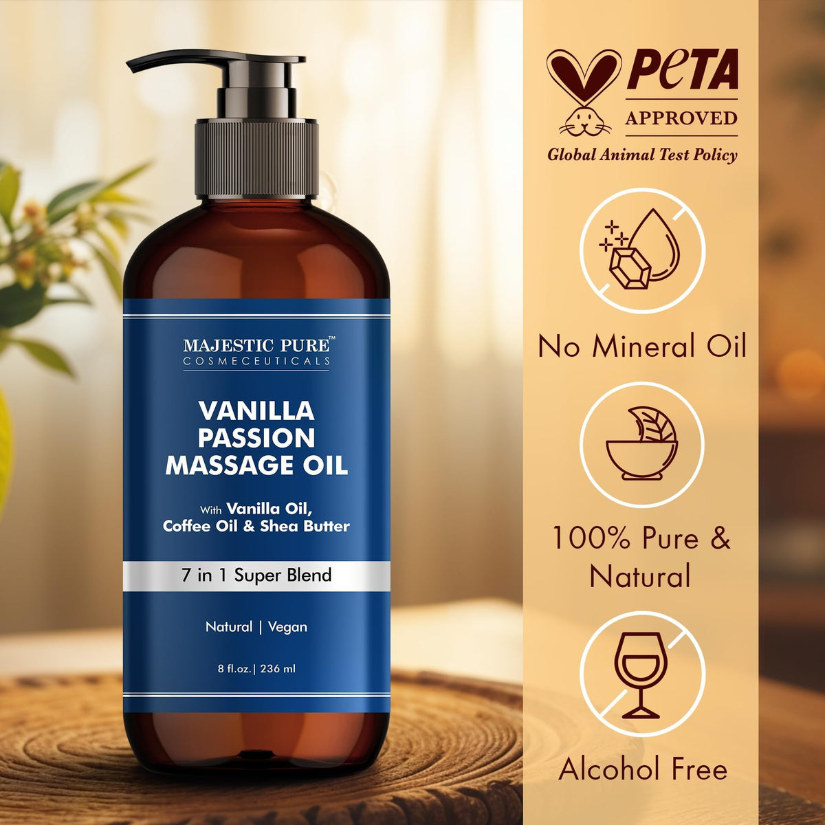 Majestic Pure Vitamin E Oil 100% Pure and Natural Oil - 236 ml