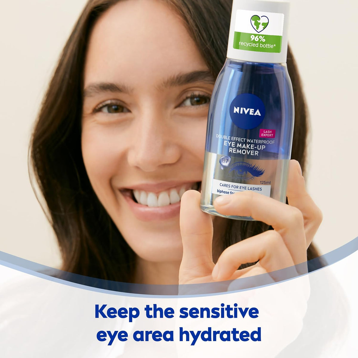 NIVEA Double Effect Waterproof Eye Make-Up Remover, 125 ml