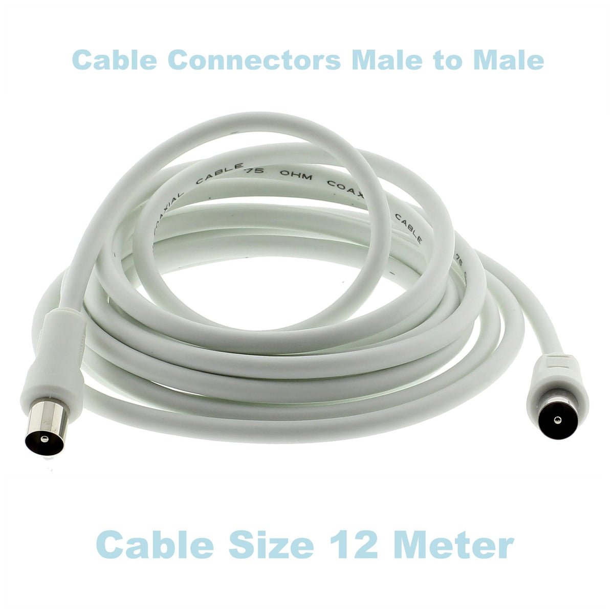 3C2V TV Coaxial Cable 8M - Nickel Plated RF Coax Extension Lead for Freesat, Aerial Socket, Freeview, Sat,DVD,VCR,SKY, Smart U-HD TV, Virgin, BT, Antenna Box, Y Splitter, Signal Booster 8.0 Meter
