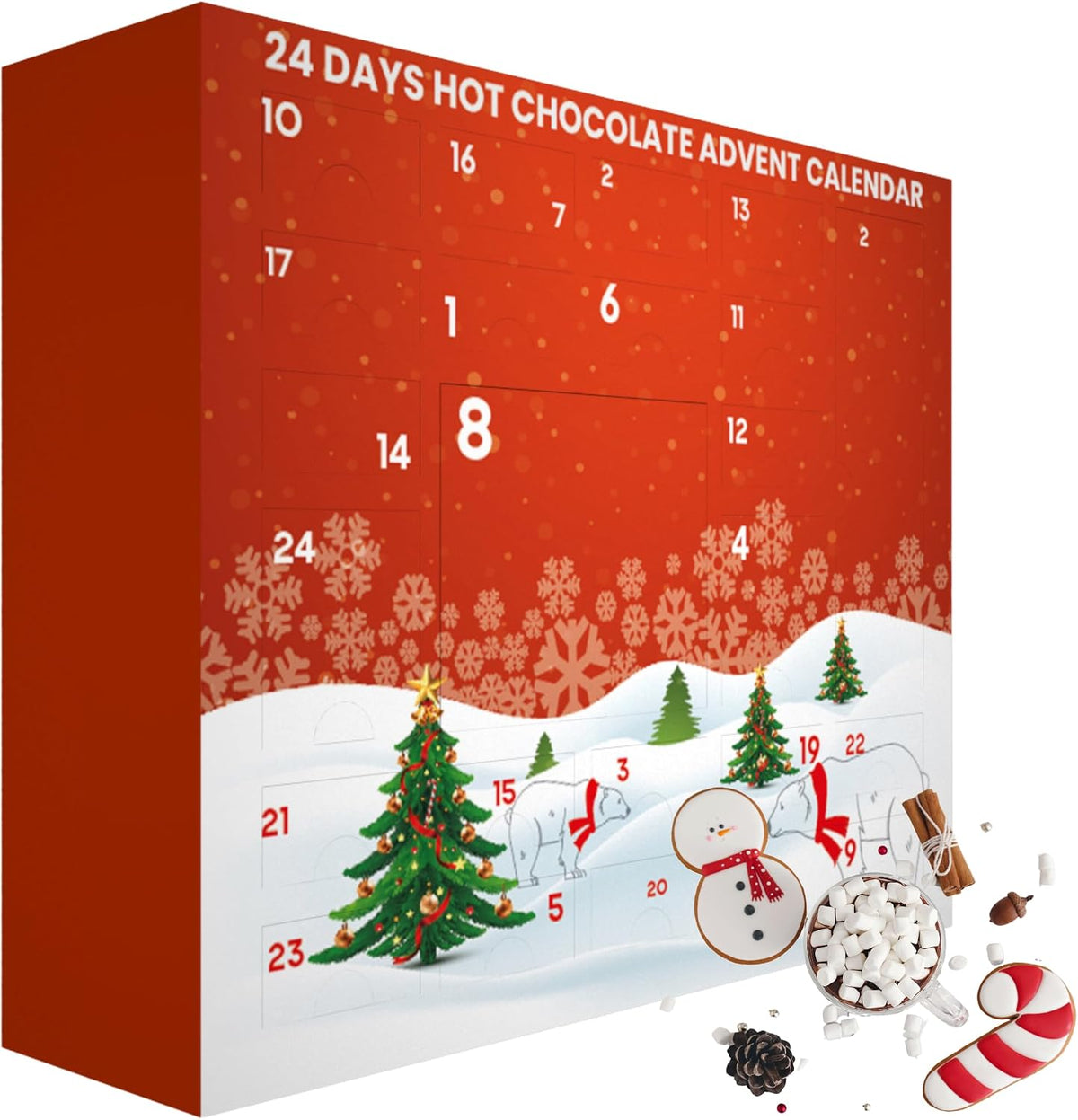 Hot Chocolate Advent Calendar 2026| Luxury Instant Hot Chocolate Gift Set Selection Station | Sachets Powder | Xmas Gifts for Women Ladies Men Kids | Christmas Countdown | Food Unique