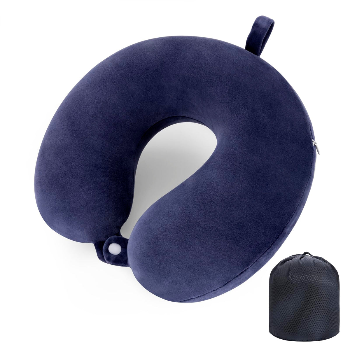 WENGX Travel Neck Pillow With Storage Bag Memory Foam Head Support Flight Pillows Cushion for Airplane Train Car Office Travel Essential for a Long Hauls Sleeping Rest(Pale Pink)