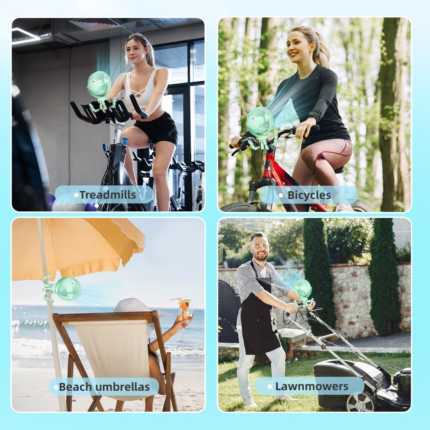 Baby Stroller Fan,20H Work Time Buggy Battery Powered Clip on Fan with Flexible Tripod Travel Beach Essentials for Car Seat Pram Crib Bike Treadmill Umbrella Wheelchairs Camping