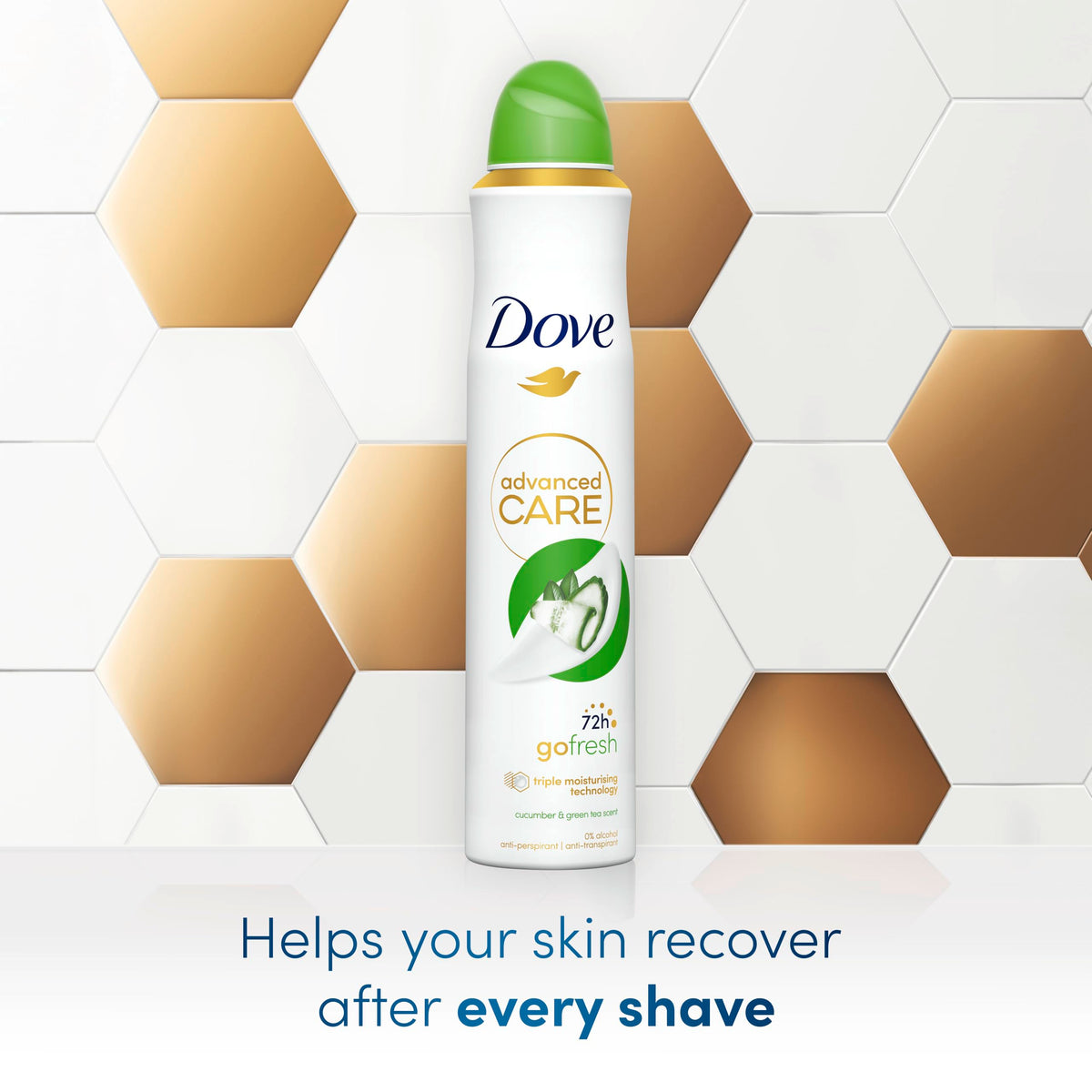 Dove Advanced Care Original Anti-perspirant Deodorant Spray with Triple Moisturising technology aerosol for 72 hours of protection 100 ml