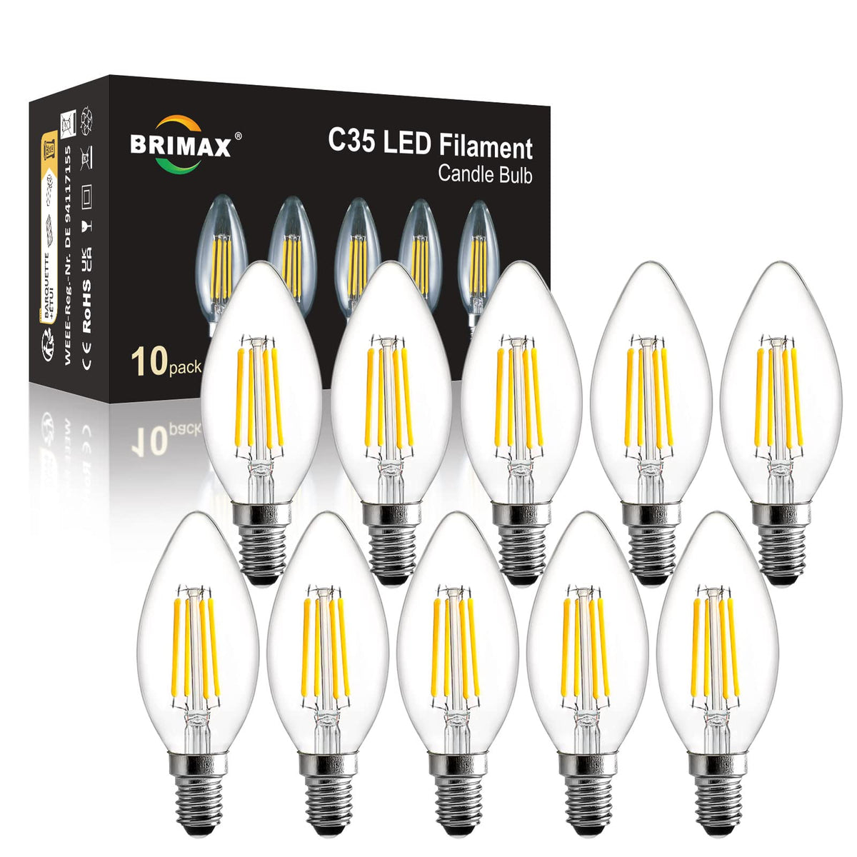 BRIMAX 5Pack E14 Bulb Cool White 5000K,Dimmable 4W Small Screw Light Bulb