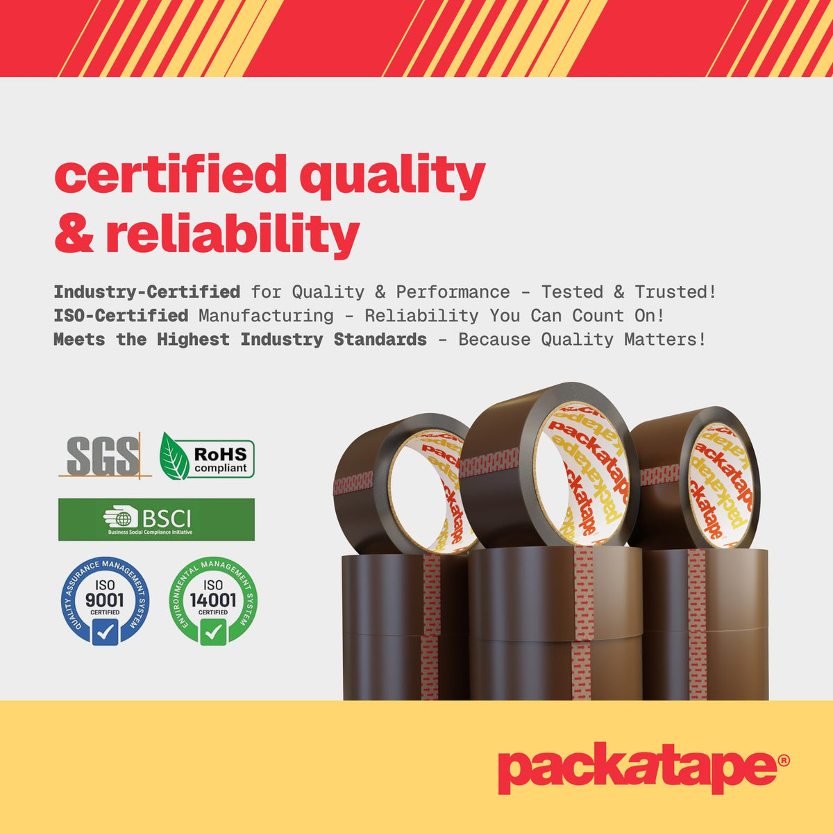 Packatape - 6 Rolls Per Pack 48MM x 66M Brown Packaging Tape for Parcels and Boxes. This 6 rolls pack of Heavy Duty Brown Packing Tape Provides a Strong, Secure and Sticky Seal for your Boxes