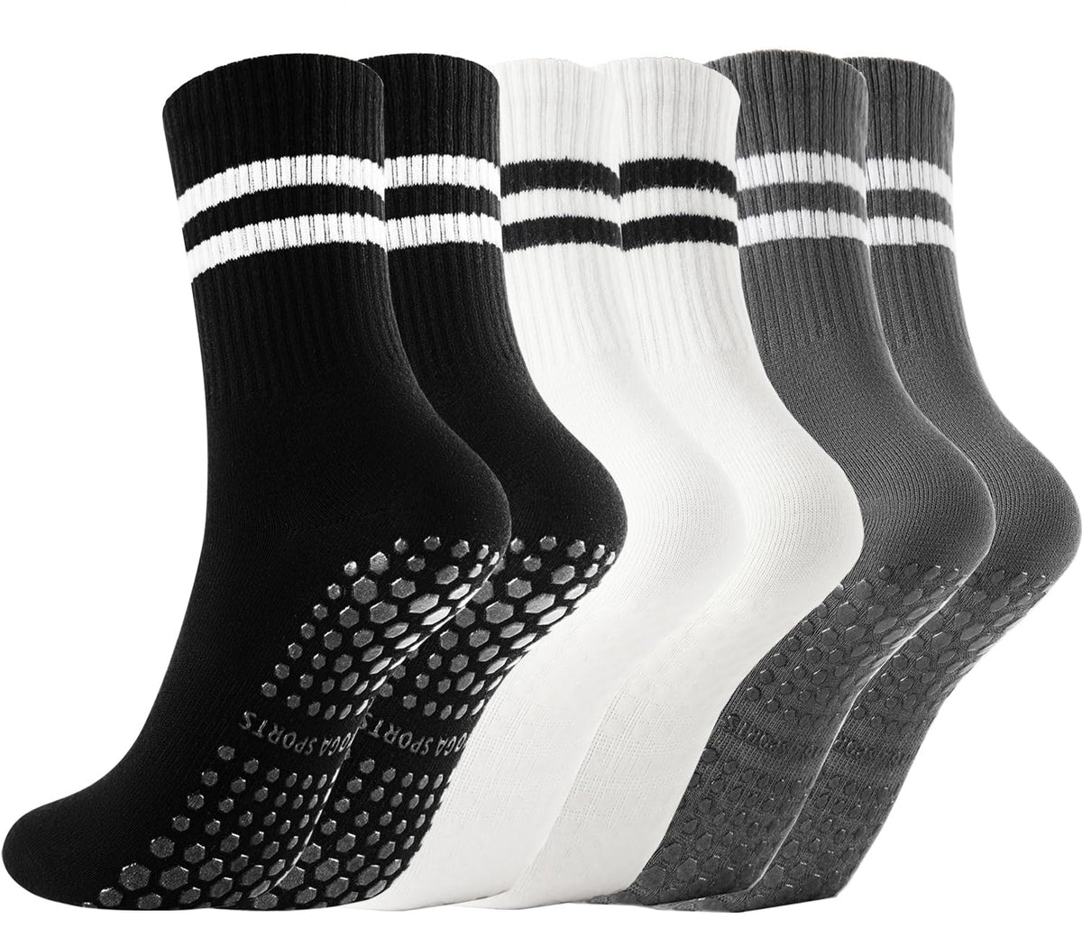 Non Slip Yoga Grip Pilates Socks for Women&Men Anti Slipper Grippy Socks for Ballet, Hospital, Dance, Trampoline, Barre