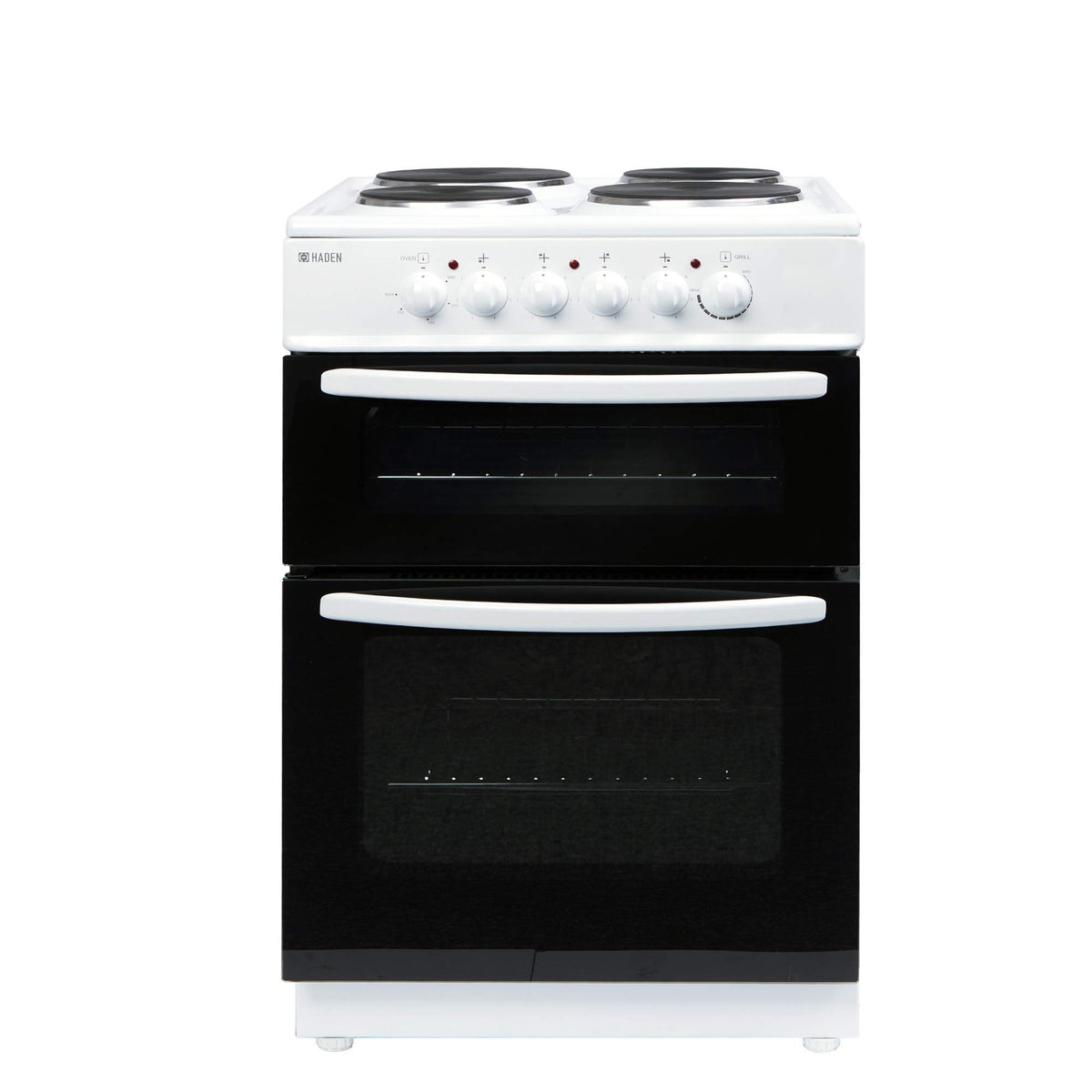Haden Double Oven 50cm Electric Cooker 4 Zone Ceramic Hob White