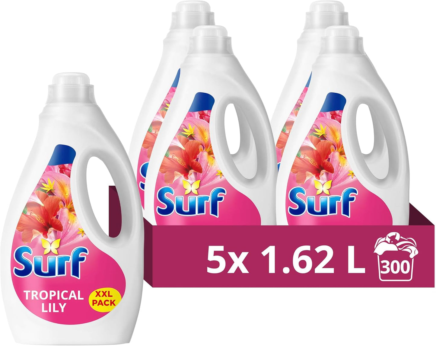 Surf Tropical Lily Laundry Liquid 5 x 1.62L | 300 Washes