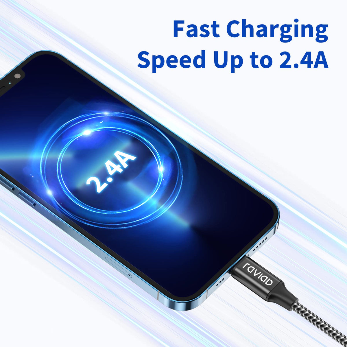 RAVIAD iPhone Cable Short [0.5FT/15CM, MFi Certified] iPhone Charger Cable