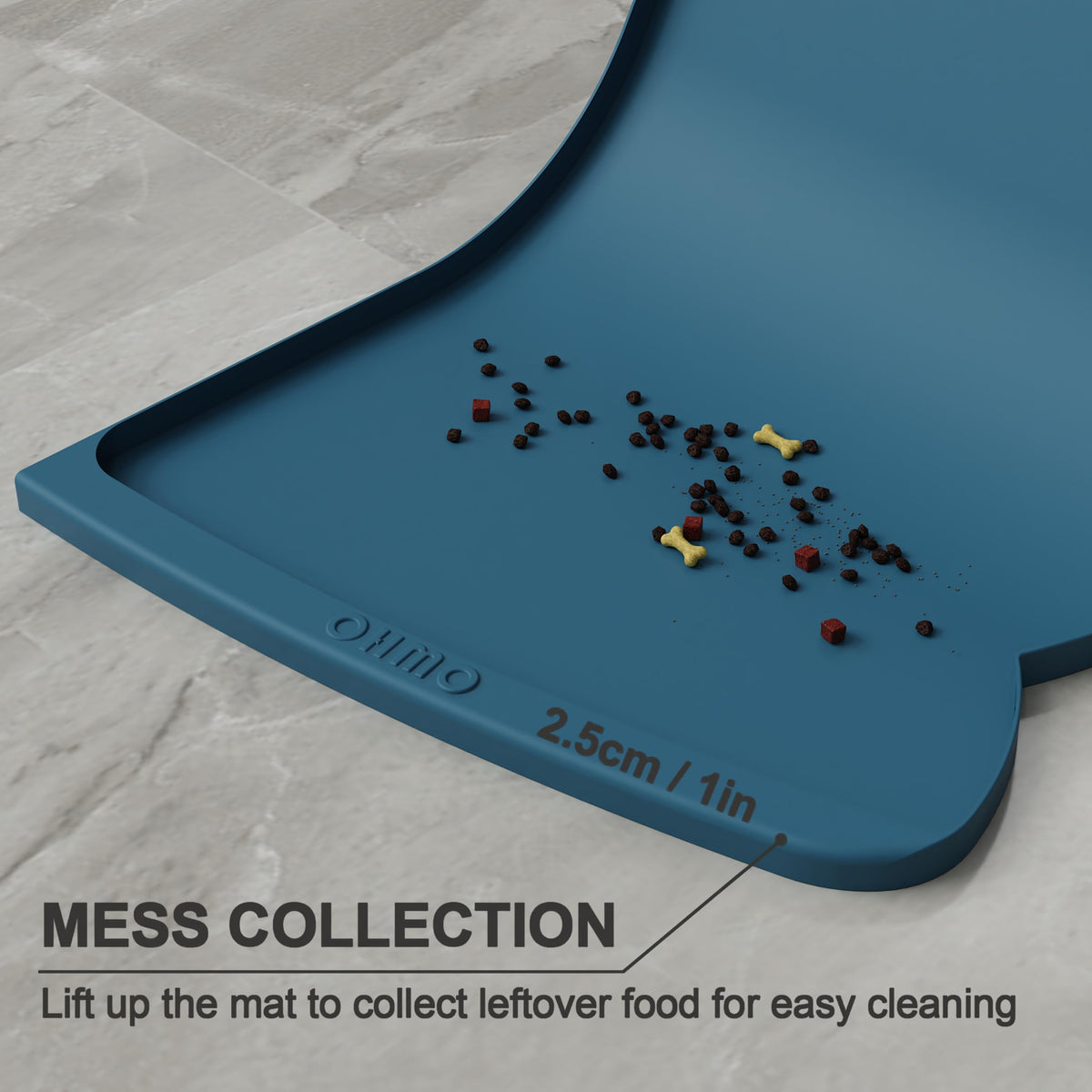 OHMO Silicone Cat Food Mat for Food&Water Bowls, 46x25cm, Camo Green