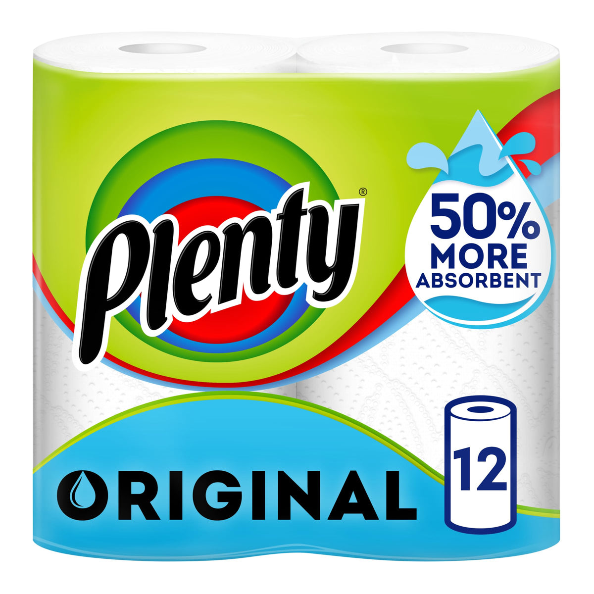 Plenty Kitchen Roll, 6 Rolls, 2-Ply Tissue