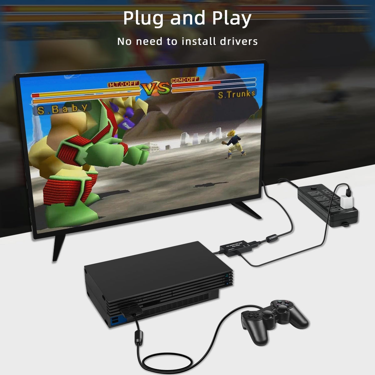 Mcbazel PS1/PS2 To HDMI Adapter,Multifunctional HDTV HDMI Cable Adapter for PS1/PS2/PS One